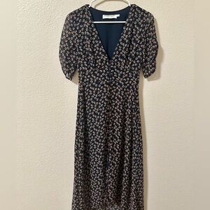 ASTR Floral Button-Front Midi Dress